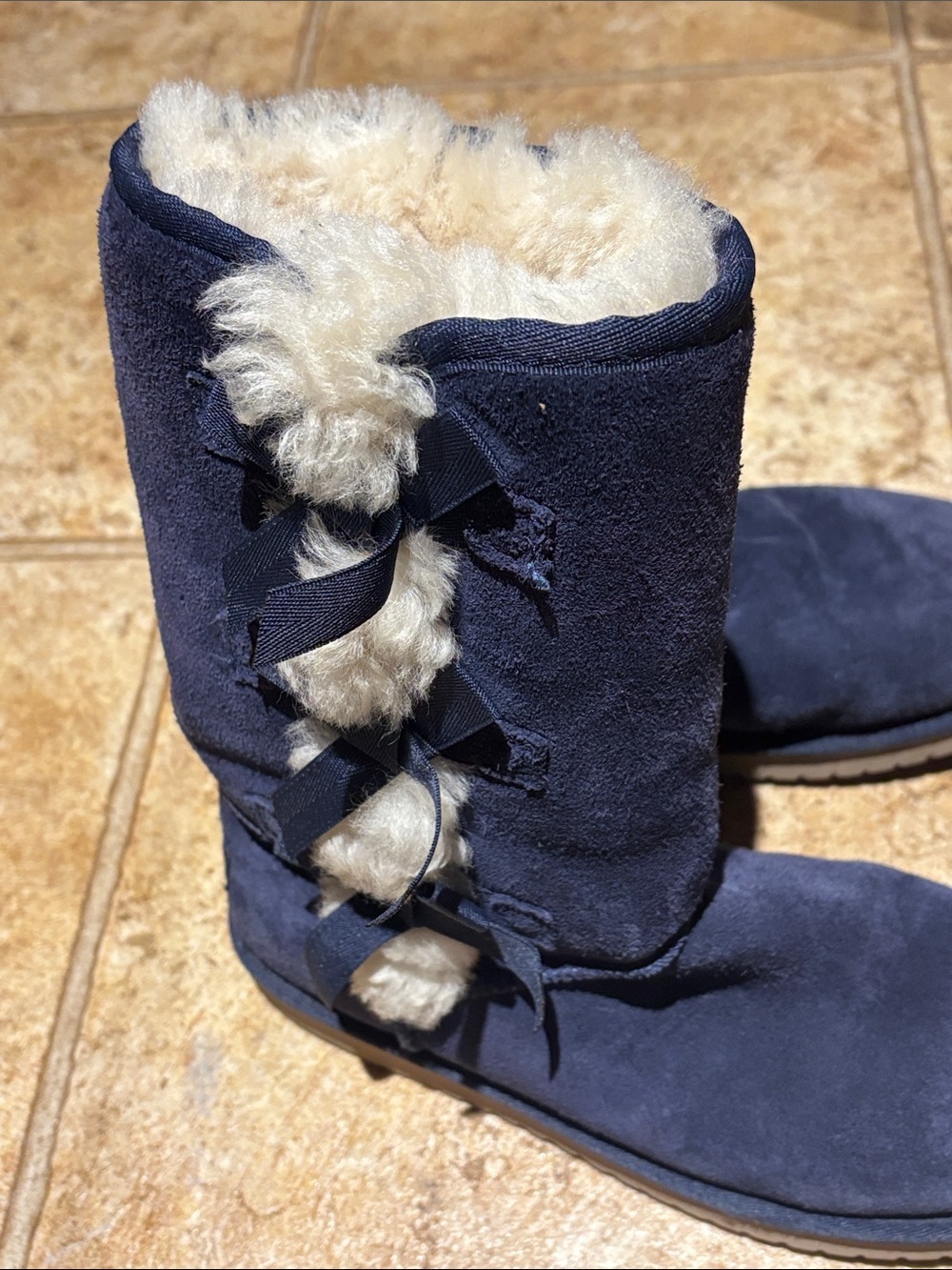 Koolaburra by #UGG Women's Navy Faux-Shearling Winter Boots